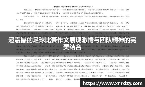 超震撼的足球比赛作文展现激情与团队精神的完美结合